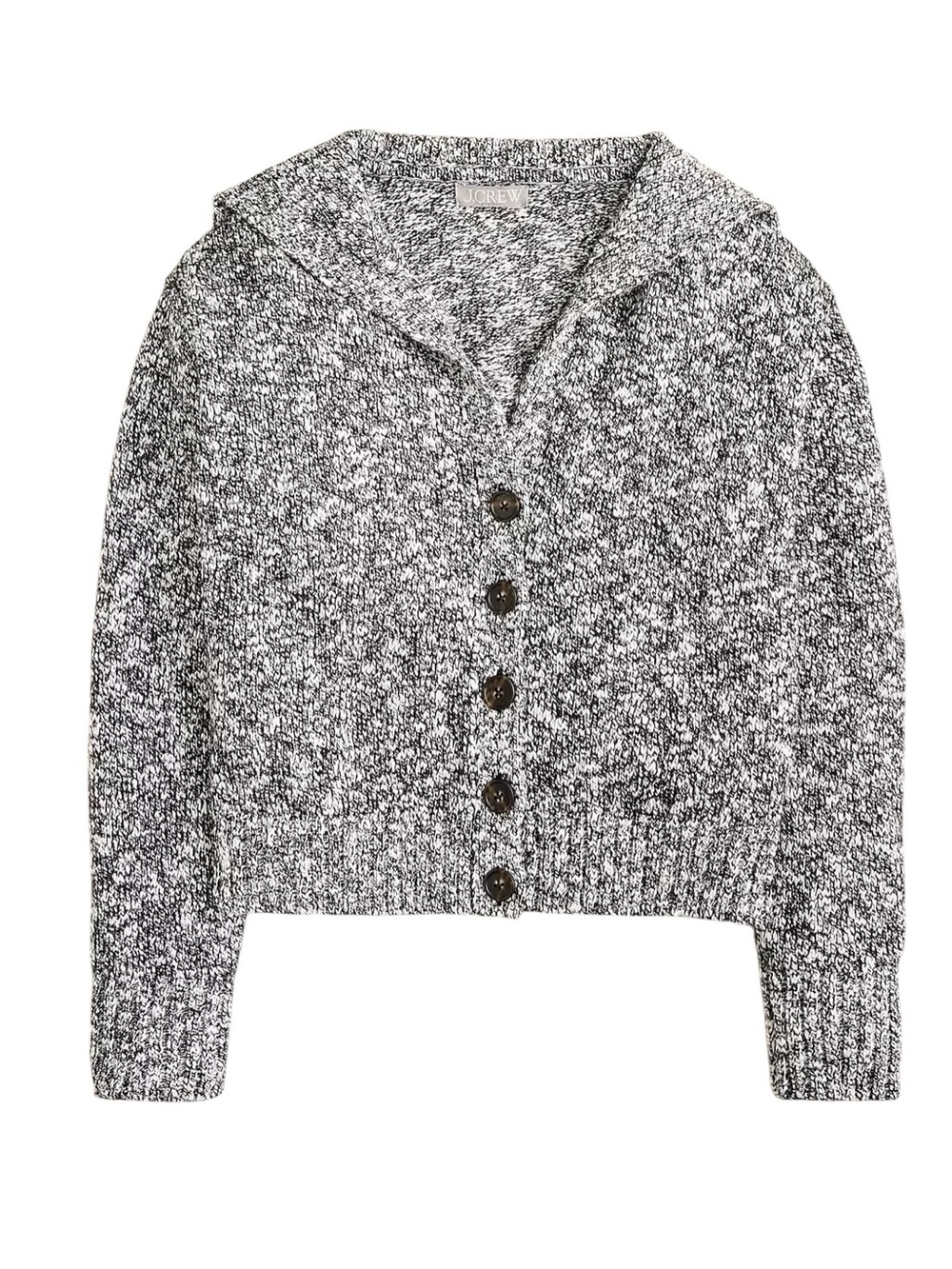 J. cRew Sailor Collar Cardigan in Marled Yarn Size M Cotton Nautical Coastal